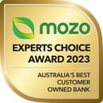 Mozo Expert's Choice 2023 - Australia's Best Customer Owned Bank